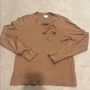 J. Crew Tan Sweater with Bow Detail